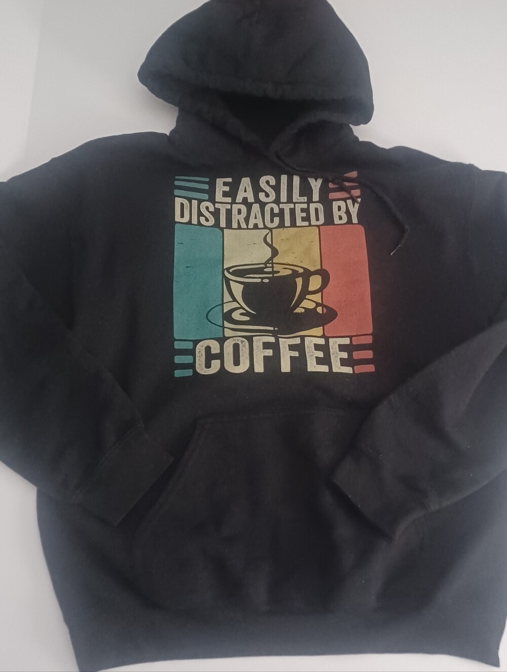 Gildan Graphic Coffee Hoodie Sz M UNISEX